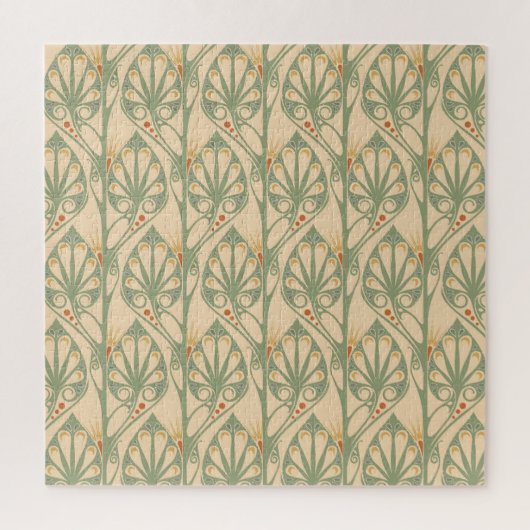 アールヌーボーレトロ壁紙デザイン。 ジグソーパズル (縦)