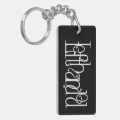 アールヌーボーレフタンドタイポグラフィデザインキーチェーン キーホルダー (正面左)