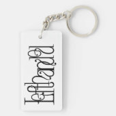 アールヌーボーレフタンドタイポグラフィデザインキーチェーン キーホルダー (裏面)