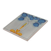 アールヌーボーレプロアンティークジュゲンドスティルブルーフローラ タイル (側面)