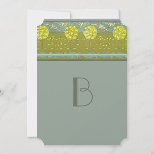 アールヌーボーレモンツリーヴィンテージバ結婚ードズ 招待状 (裏面)