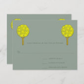 アールヌーボーレモンツリーRSVP応答カード 出欠カード (正面/裏面)