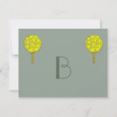 アールヌーボーレモンツリーRSVP応答カード 出欠カード (裏面)