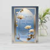 アールヌーボーロータス花結婚式 招待状 (スタンド正面)