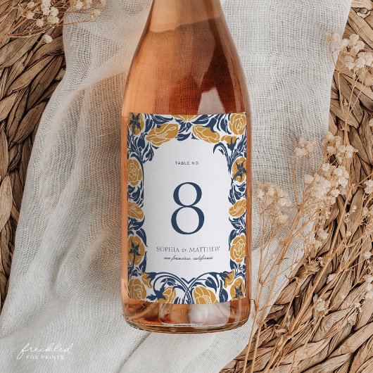 アールヌーボーワインボトルテーブル番号ラベル ワインラベル