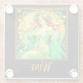 アールヌーボーワイン ガラスコースター (裏面)