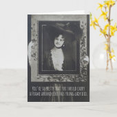 アールヌーボーヴィンテージかわいらしレディーフレーム誕生日 カード (黄色い花)