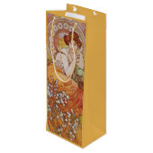 アールヌーボーヴィンテージアルフォンスミュシャトパズレディ ワインギフトバッグ (裏面アングル)