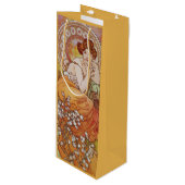 アールヌーボーヴィンテージアルフォンスミュシャトパズレディ ワインギフトバッグ (正面アングル)