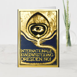アールヌーボーヴィンテージインターナティオール展クリンネ 箔グリーティングカード