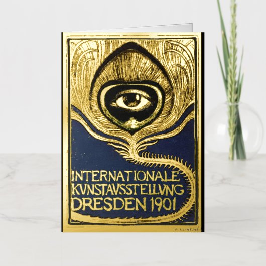 アールヌーボーヴィンテージインターナティオール展クリンネ 箔グリーティングカード (正面)