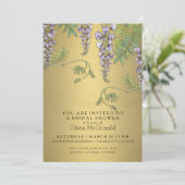アールヌーボーヴィンテージウィステリアフローラブライダルシャワー 招待状 (スタンド正面)