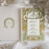アールヌーボーヴィンテージウェディングフォイルアクセント 箔招待状
