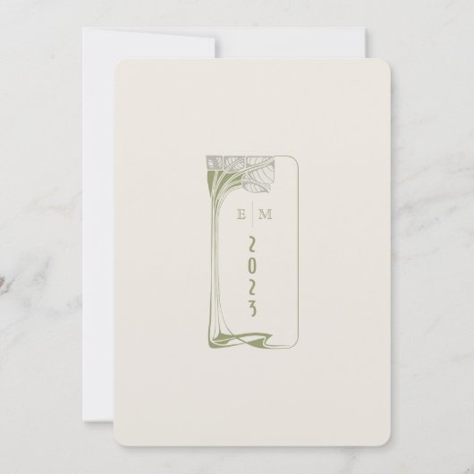 アールヌーボーヴィンテージウェディング情報カードマッキントッシュ 招待状 (裏面)