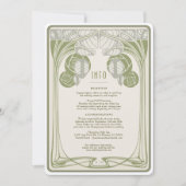 アールヌーボーヴィンテージウェディング情報カードマッキントッシュ 招待状 (正面)