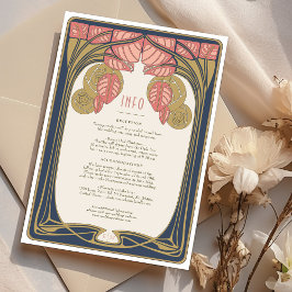 アールヌーボーヴィンテージウェディング詳細カードとツリー 招待状