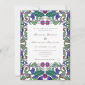 アールヌーボーヴィンテージスタイル結婚フローラ 招待状 (正面)