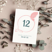 アールヌーボーヴィンテージバタフライダスティピンク結婚ズ テーブルナンバー