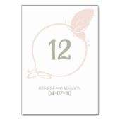 アールヌーボーヴィンテージバタフライ赤面結婚ピンク テーブルナンバー (正面)