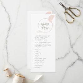 アールヌーボーヴィンテージバタフライ赤面結婚ピンク プログラム