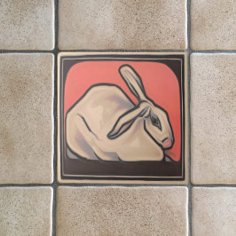 アールヌーボーヴィンテージバニーラビットアニマルテーマ タイル