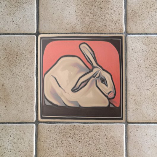 アールヌーボーヴィンテージバニーラビットアニマルテーマ タイル
