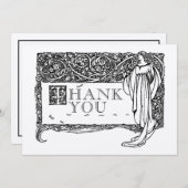 アールヌーボーヴィンテージバラブッ縁どシュ サンキューカード (正面/裏面)