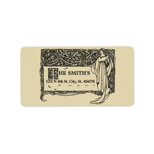 アールヌーボーヴィンテージバラブッ縁どシュ ラベル (正面)