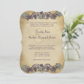 アールヌーボーヴィンテージパープルヴィネヤードウェディングアクト 招待状 (スタンド正面)