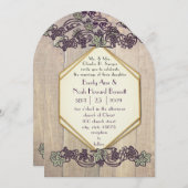 アールヌーボーヴィンテージビネヤードズバ結婚ンウッド 招待状 (正面/裏面)