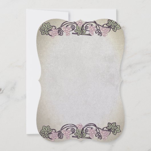 アールヌーボーヴィンテージピンクビネヤードウエディング招待状 招待状 (裏面)