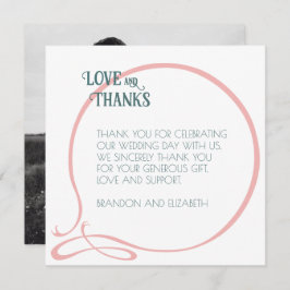 アールヌーボーヴィンテージピンク結婚蝶の写真 サンキューカード