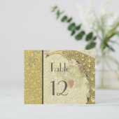 アールヌーボーヴィンテージピーコックテーブルナンバーカード ポストカード (スタンド正面)