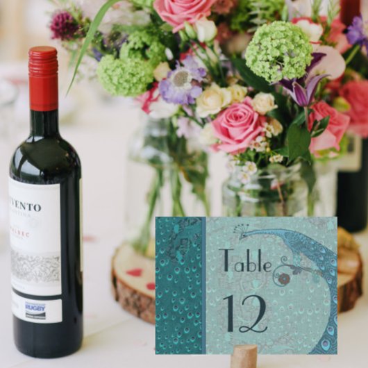 アールヌーボーヴィンテージピーコックテーブルナンバーカード ポストカード