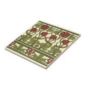 アールヌーボーヴィンテージフローラフ縁どローズ タイル (側面)