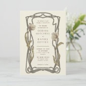 アールヌーボーヴィンテージモリス結婚ペインネル 招待状 (スタンド正面)