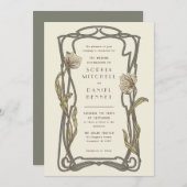 アールヌーボーヴィンテージモリス結婚ペインネル 招待状 (正面/裏面)