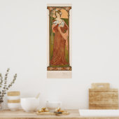 アールヌーボーヴィンテージレディーウィズドブソンレル ポスター (キッチン)