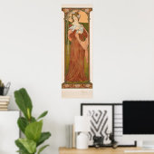 アールヌーボーヴィンテージレディーウィズドブソンレル ポスター (ホームオフィス)