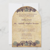 アールヌーボーヴィンテージヴィネヤ結婚ード 招待状 (正面)