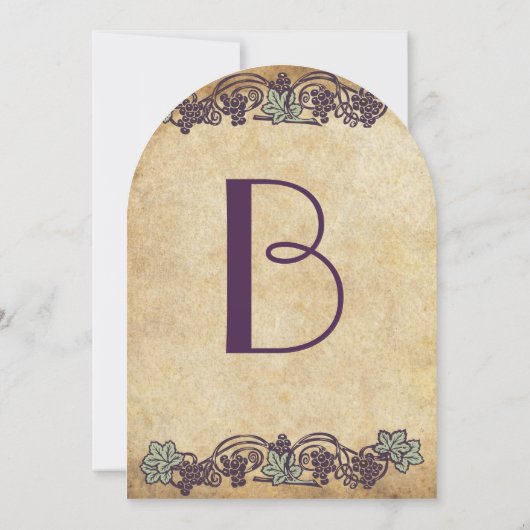 アールヌーボーヴィンテージヴィネヤ結婚ード 招待状 (裏面)