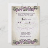 アールヌーボーヴィンテージヴィネヤ結婚ード 招待状 (正面)