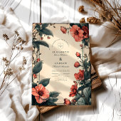 アールヌーボーヴィンテージ結婚フローラ 招待状