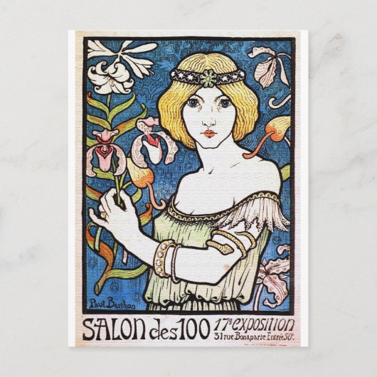 アールヌーボーヴィンテージ美しい – はがき (正面)