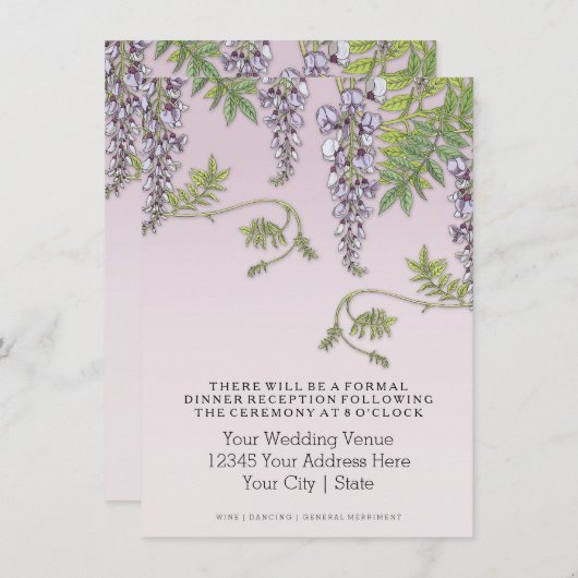 アールヌーボーヴィンテージ藤フローラリハーサル 招待状 (正面/裏面)