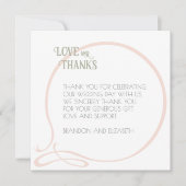 アールヌーボーヴィンテージ赤面結婚バタフライ写真 サンキューカード (正面)