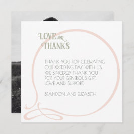 アールヌーボーヴィンテージ赤面結婚バタフライ写真 サンキューカード