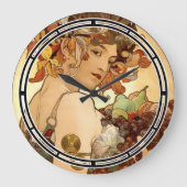 アールヌーボーヴィンテージ1897 "フルーツ"アルフォンスミュシャ ラージ壁時計 (正面)