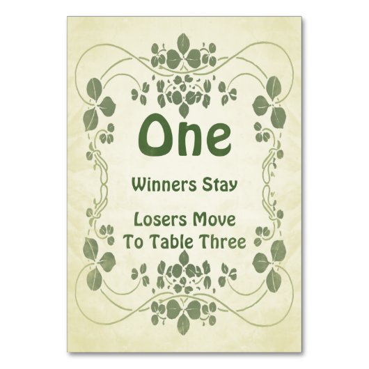 アールヌーボーヴィンテージ#1バンコテーブルカード テーブルナンバー (正面)