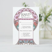 アールヌーボーヴィンテージRSVPウェディングカード 出欠カード (スタンド正面)